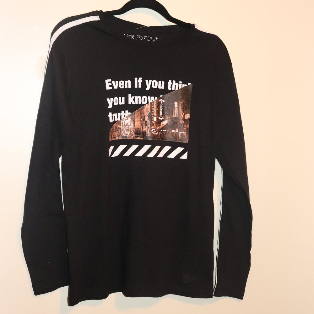 Vox populi black long sleeve shirt